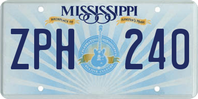 MS license plate ZPH240
