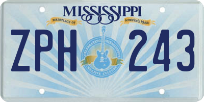 MS license plate ZPH243