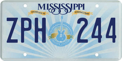 MS license plate ZPH244