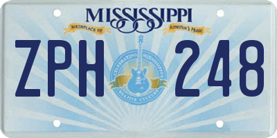 MS license plate ZPH248