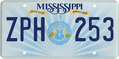 MS license plate ZPH253