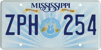 MS license plate ZPH254