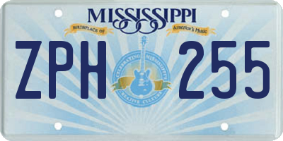 MS license plate ZPH255