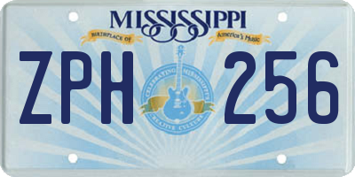 MS license plate ZPH256