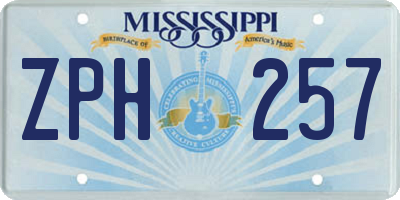MS license plate ZPH257