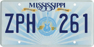 MS license plate ZPH261