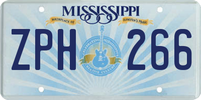 MS license plate ZPH266