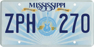 MS license plate ZPH270