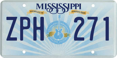 MS license plate ZPH271