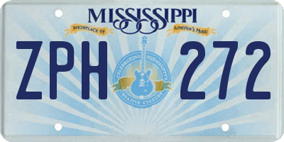 MS license plate ZPH272