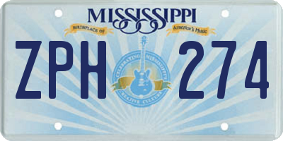 MS license plate ZPH274