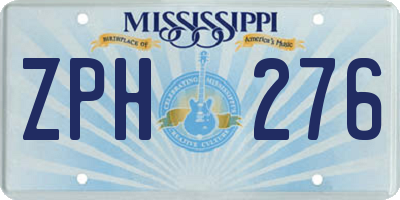 MS license plate ZPH276