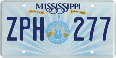 MS license plate ZPH277