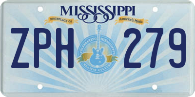 MS license plate ZPH279