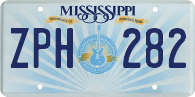 MS license plate ZPH282