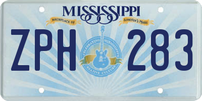 MS license plate ZPH283