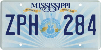 MS license plate ZPH284