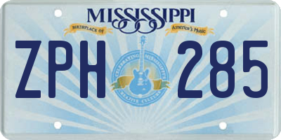 MS license plate ZPH285