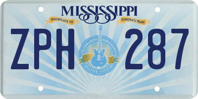 MS license plate ZPH287