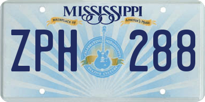 MS license plate ZPH288