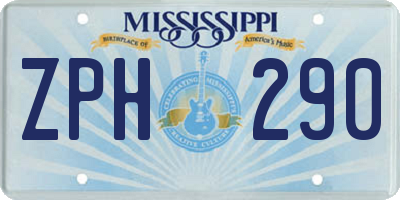 MS license plate ZPH290