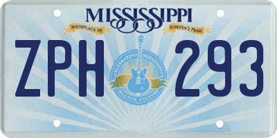 MS license plate ZPH293
