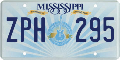 MS license plate ZPH295