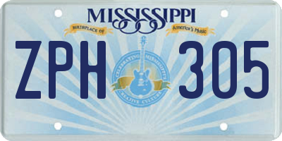 MS license plate ZPH305