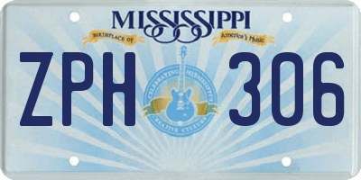 MS license plate ZPH306