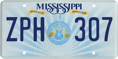 MS license plate ZPH307