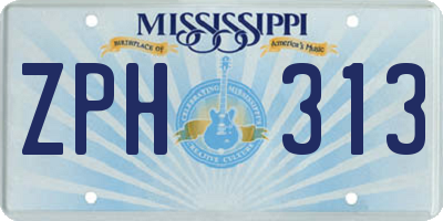 MS license plate ZPH313