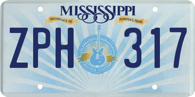 MS license plate ZPH317