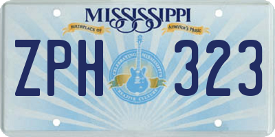 MS license plate ZPH323