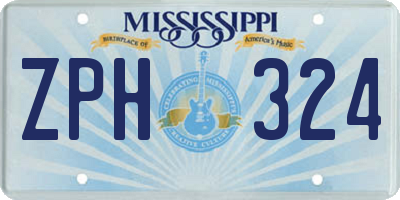 MS license plate ZPH324