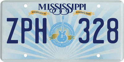 MS license plate ZPH328