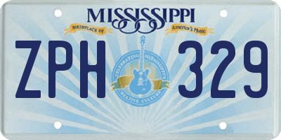 MS license plate ZPH329