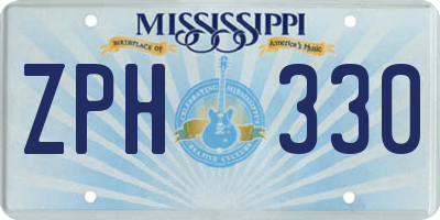 MS license plate ZPH330
