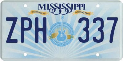 MS license plate ZPH337