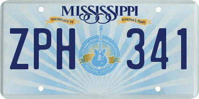 MS license plate ZPH341