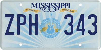 MS license plate ZPH343