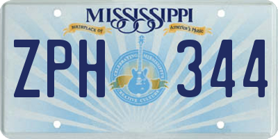 MS license plate ZPH344