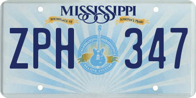 MS license plate ZPH347
