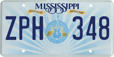 MS license plate ZPH348