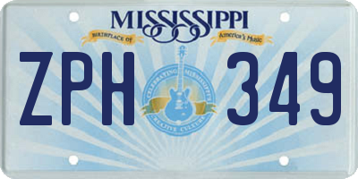 MS license plate ZPH349