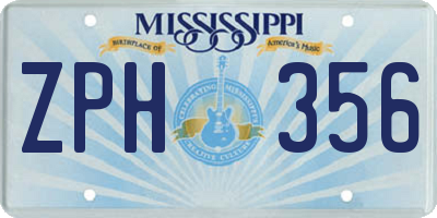MS license plate ZPH356