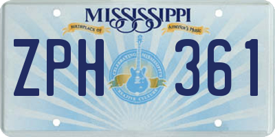 MS license plate ZPH361