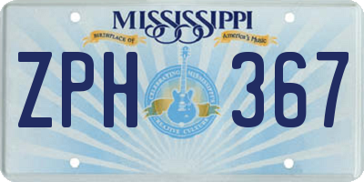 MS license plate ZPH367