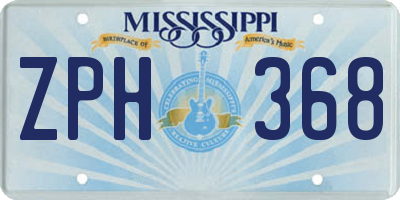 MS license plate ZPH368