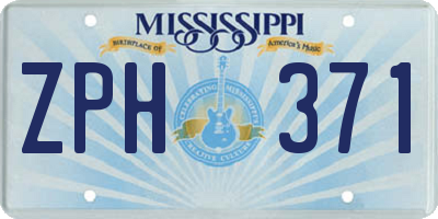 MS license plate ZPH371