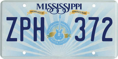 MS license plate ZPH372